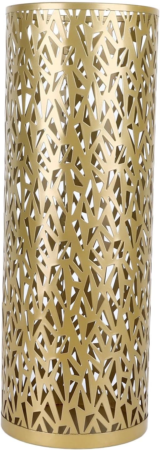 Umbrella Stand Rack for Entryway Metal Hollowed Freestanding Round Umbrella Holder Organizer Bin for Home Hotel Office Decor (Medium)