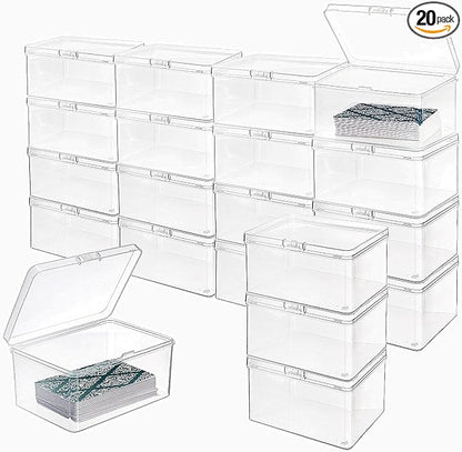 Tebery 20 Pcs Plastic Playing Card Cases Clear, Waterproof Card Deck Box for Game, Sturdy Trading Card Holder, Portable Card Game Storage Container for Party, Travel, Outdoors, Snap Closed