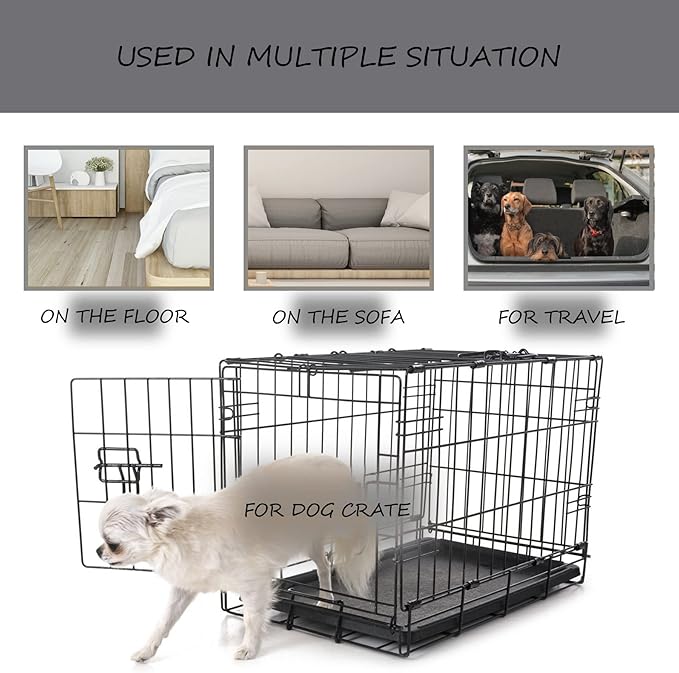 Washable Dog Bed Mat Crate Pad Soft Fluffy Pet Kennel Beds Dog Sleeping Mattress for Large Jumbo Medium Small Dogs, 30 x 19 Inch, Gray