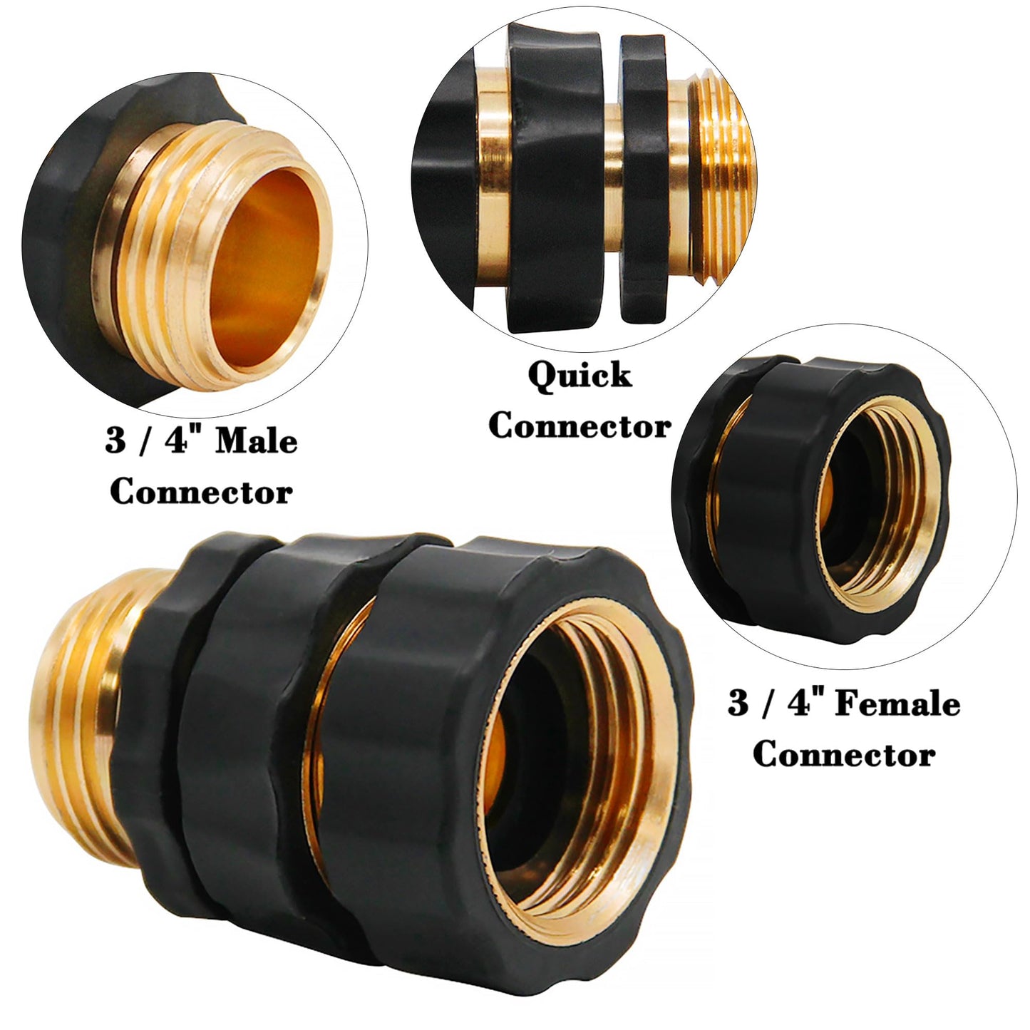 Triumpeek 3/4" Garden Hose Connector, 12 Pieces Garden Hose Quick Connect Fittings, Male and Female Quick Release Garden Hose Connector