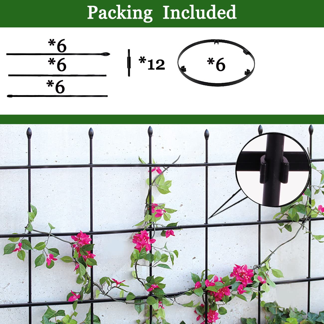 Garden Trellis,2 Pack Plant Trellis,2 in 1 Tomato Cages and Supports for Vines Crop,Plant Stake for Climbing Plants Indoor Outdoor,Plant Cage for Flower,Vegetable,Vines, Pot Trellis for Potted Plants