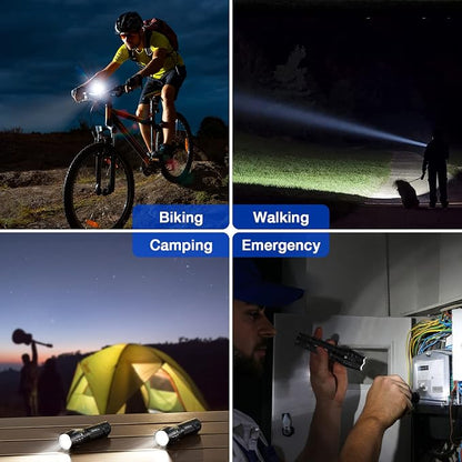RECHOO 8 Pack LED Flashlight, Bright Powerful Flash Light with 5 Lighting Modes, Small Zoomable Tactical Flashlights High Lumens, Waterproof EDC Flashlights for Home, Camping, Emergency - S1500