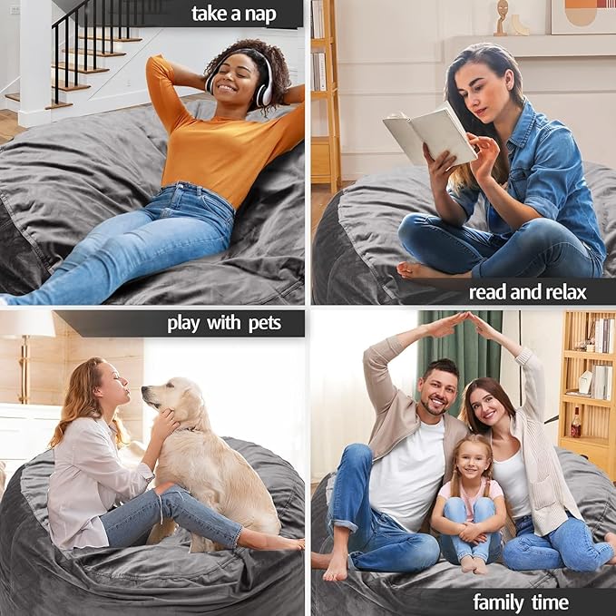 Bean Bag Chairs, Memory Foam Stuffing Bean Bag Chair