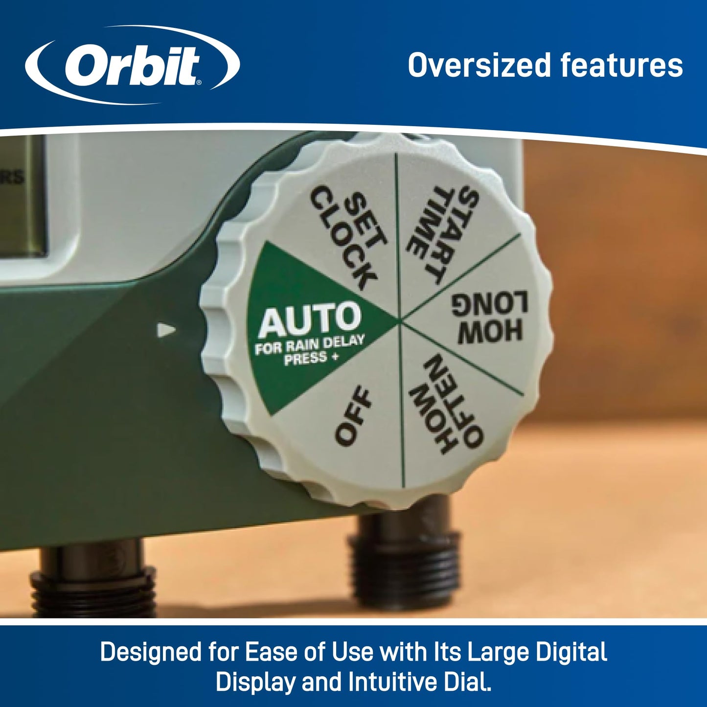 Orbit Programmable Digital Hose Watering Timer - 3 Outlet - Battery Powered - with LCD Screen - Built-in Rain Delay - Water-Resistant - 56082 (Pack of 4)