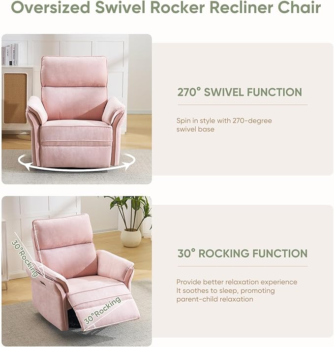 Power Swivel Rocker Recliner, Glider Recliner Nursery Chair