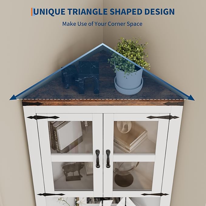 GarveeHome 67 in Tall Corner Storage Cabinet