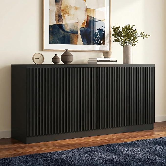 63'' Fluted TV Stand for TVs up to 75'', Modern Media Console