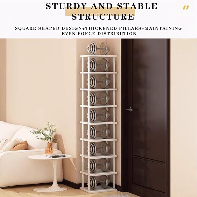 SAN HE Bamboo Shoe Rack 17 Tier- Vertical Shoe Rack