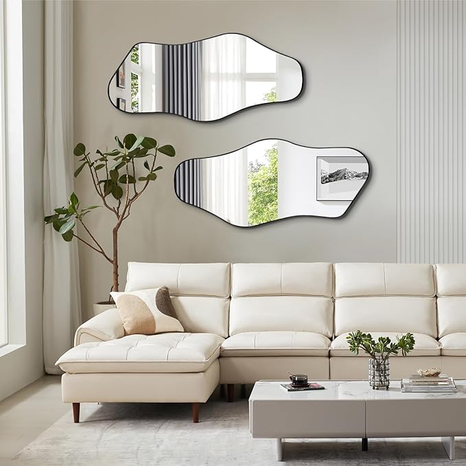 Irregular Wall Mirror, Modern Organic Shaped Mirrors