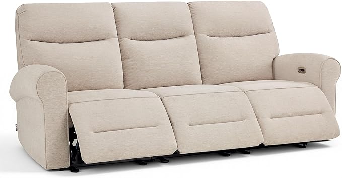 MCombo 87.8" Wall Hugger Power Reclining Sofa, 3-Seat Triple Recliner Couch
