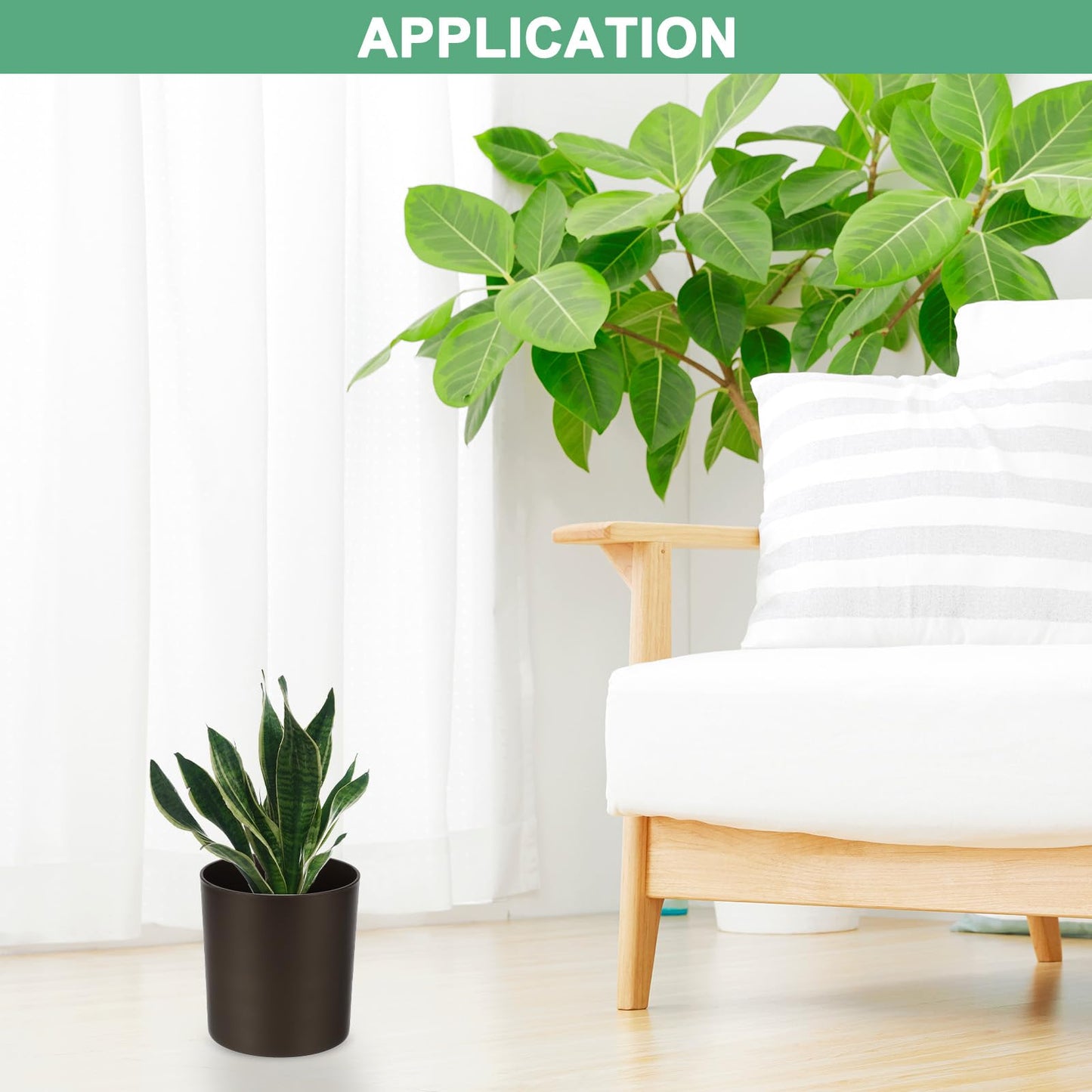 M METERXITY 2-Pack Plastic Plant Pots, 6 Inch Plastic Planters Round Flower Planter Containers Flower Pots for Indoor/Outdoor/Garden, Plant Holder [Coffee]