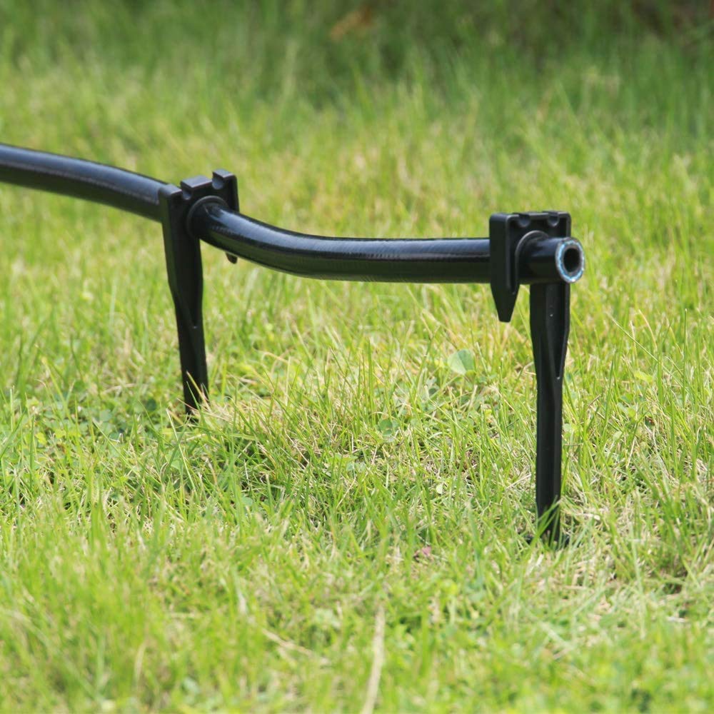 28PCS Soaker Hose Stakes Garden Hose Stake Hose Holder Stake Hose Guide Stake Water Hose Stake1/2inch 1/4inch 5/32inch Black