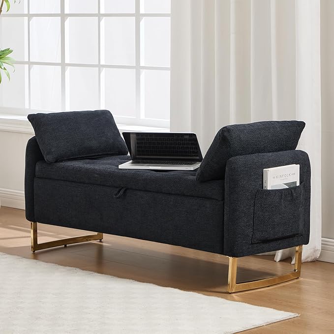 48" End of Bed Bench, Modern Storage Benches