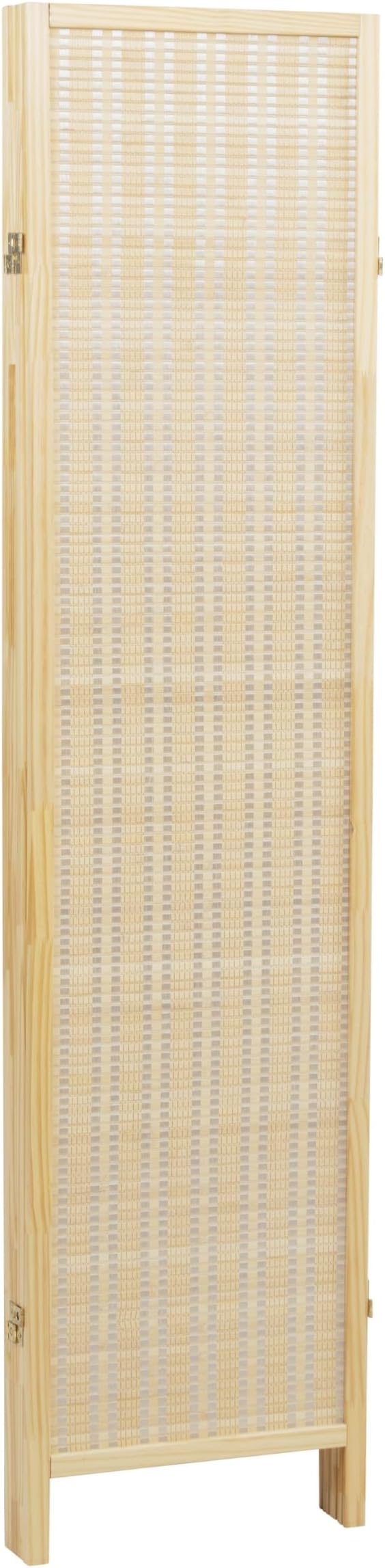 Roundhill Furniture Inkwell 4-Panel Bamboo Room Divider, Folding Portable