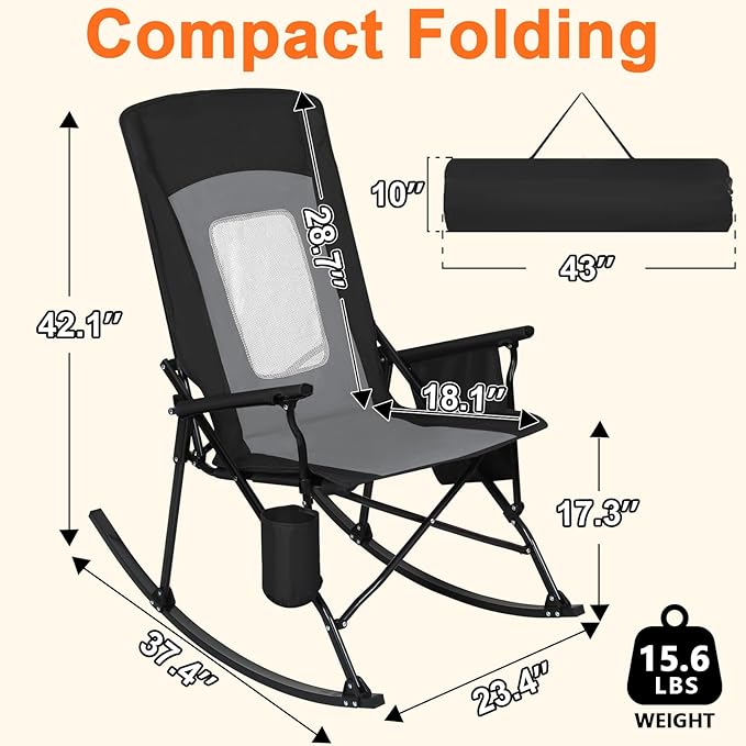 Romswi 2 Pack Rocking Camping Chair