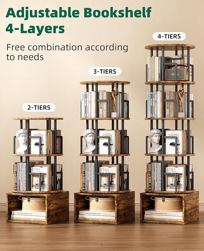 Kalrin 5 Tier Rotating Bookshelf