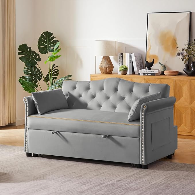 Auvsoce 57'' Convertible Sleeper Sofa Bed