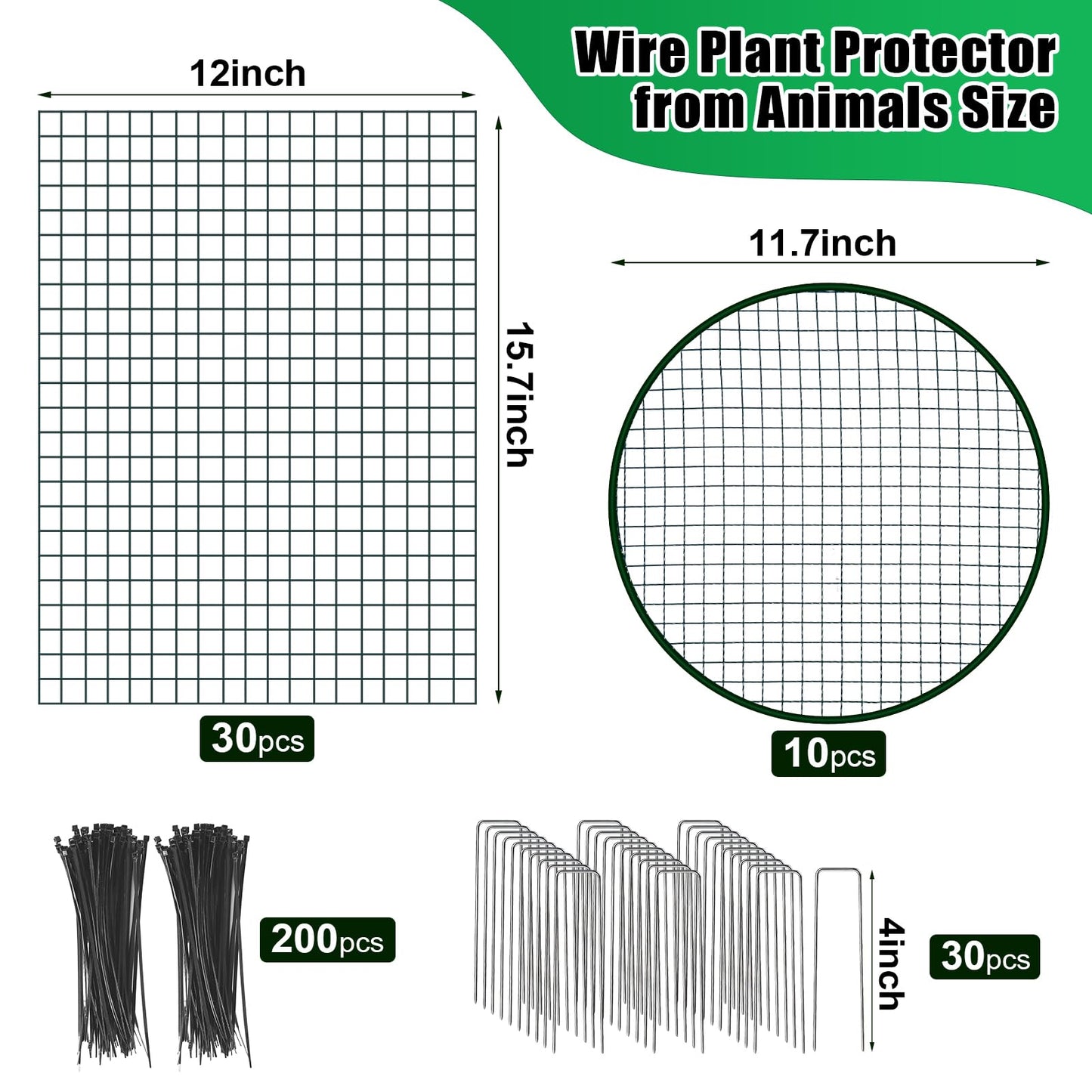 10 Pack Wire Plant Protector with Cover, 16"x12" Detachable Metal Plant Protectors Mesh, Garden Plant Protectors for Shrubs Flowers Vegetables to Keep Rabbit & Chicken Animals Out