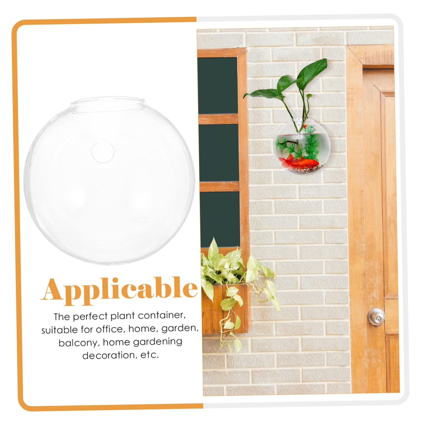 Levemolo 1set Glass Wall Plant Vase Decorative Hanging Vases for Wall-Mounted Plant Terrarium Bud