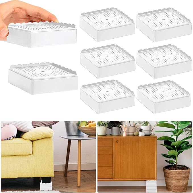 Bed Risers 1 inch, 2 inch, 3 inch, 4 inch Heavy Duty, Adjustable Furniture Riser