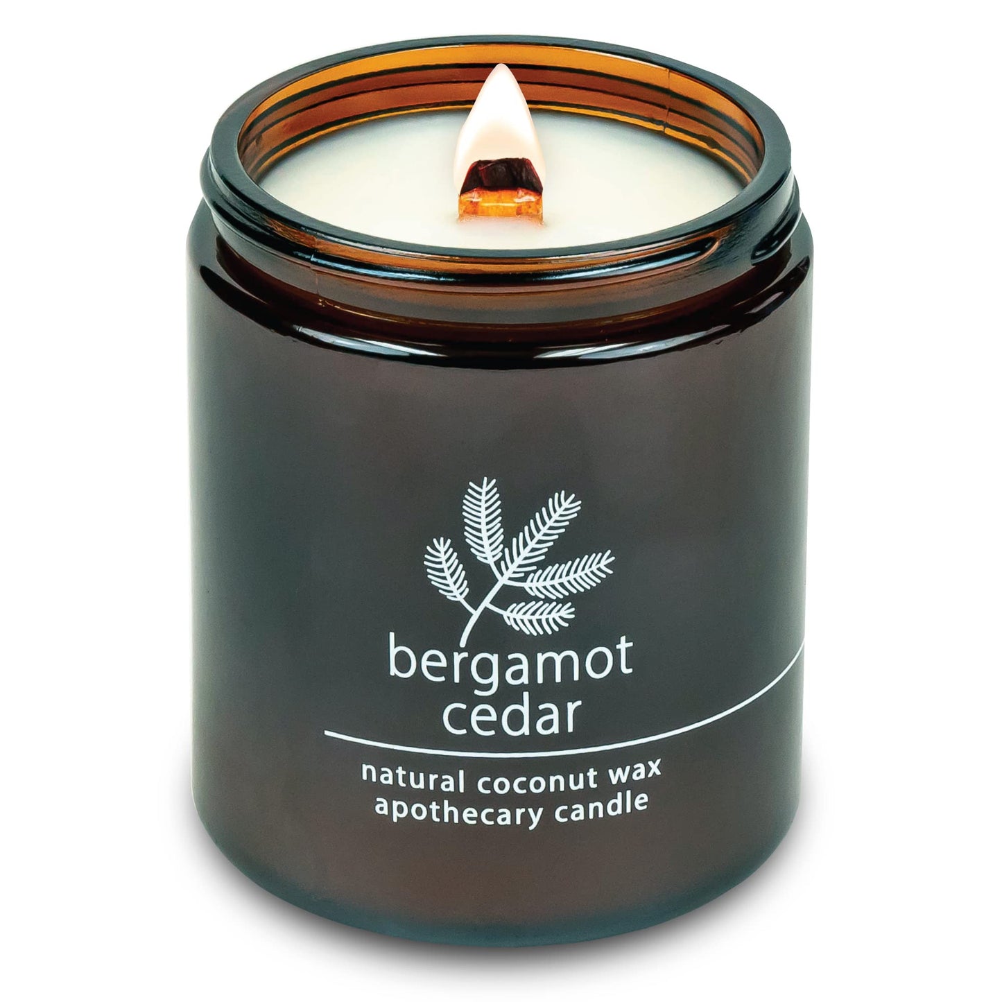 Hemlock Park Bergamot Cedar Apothecary Hand-Poured Scented Candle | Crackling Wood Wick, Botanical Fragrance & Coconut Wax | Up to 60 Hour Burn Time | 8 oz