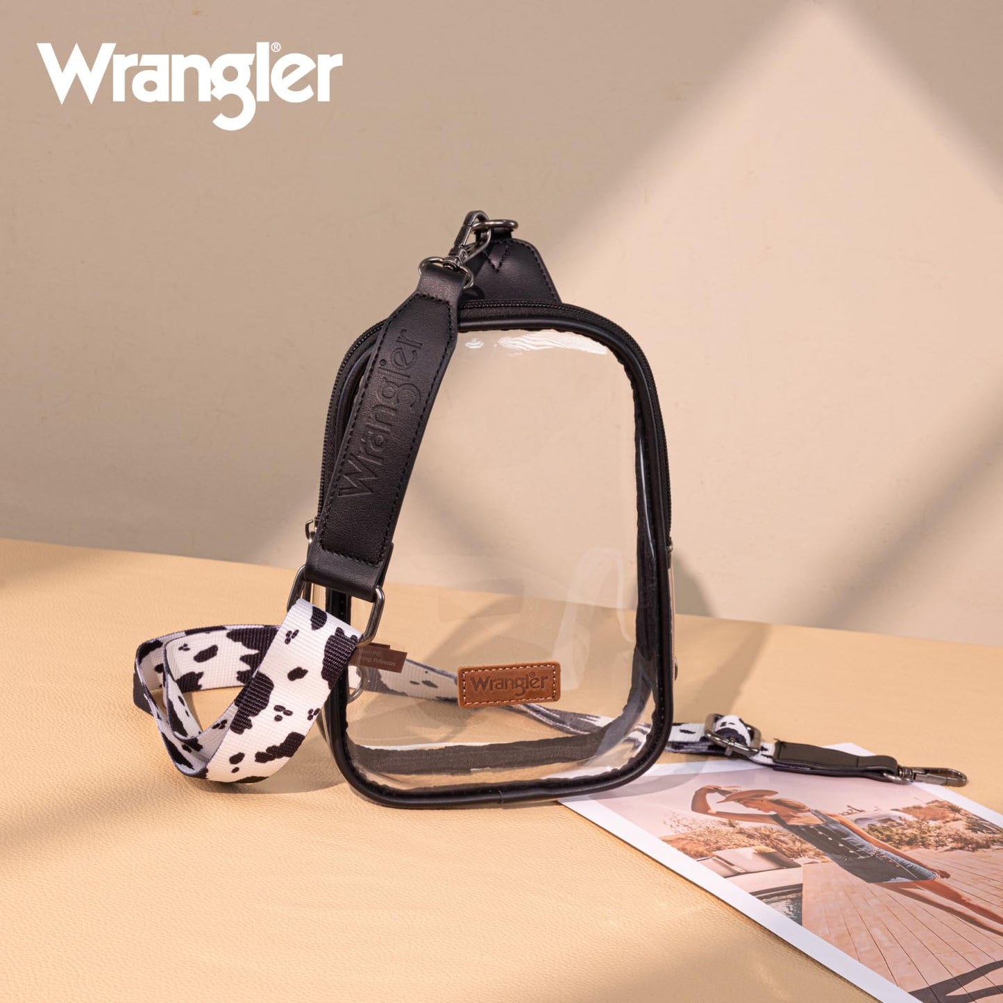 Wrangler Crossbody Clear Sling Bags for Women Stadium Approved Cross Body Purse for Sports Events Concerts