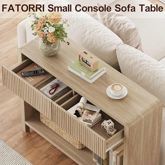 FATORRI Console Sofa Table, Wooden Entryway Table