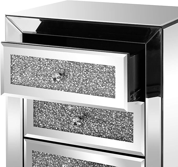 VINGLI Mirrored Nightstand