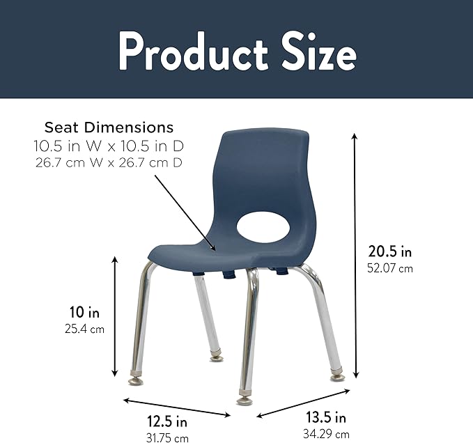 Children’s Factory MyPosture Plus 10" Chair, 2 Pack, Stackable Ergonomic