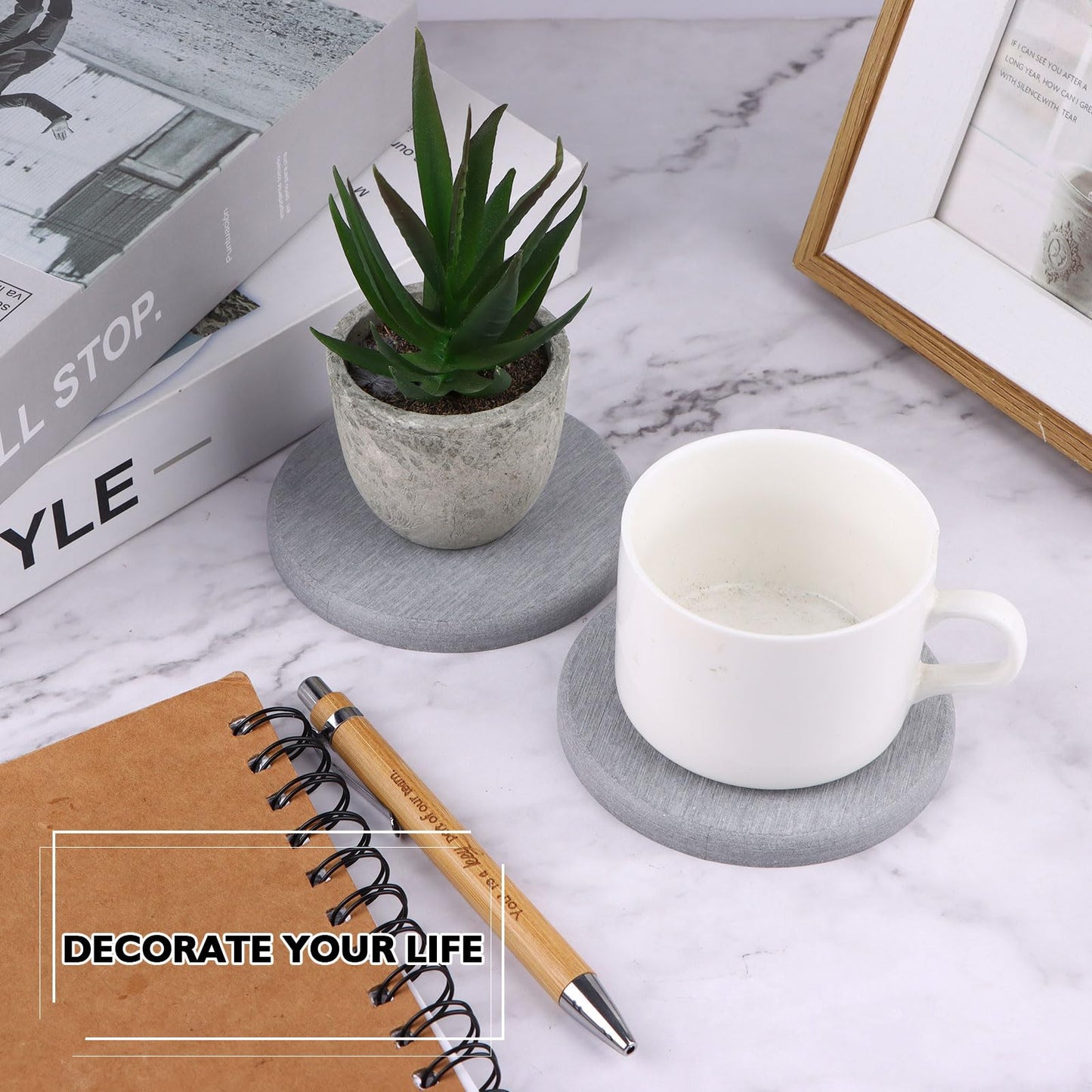 12Pcs Diatomaceous Earth Coaster 4/6/8inch Diatomite Plant Saucer Stone Plant Sourcer Instant Dry Water Absorbent Diatomite Tray Water Absorbent Plant Coasters Diatomaceous Earth Mat Absorbent Pad