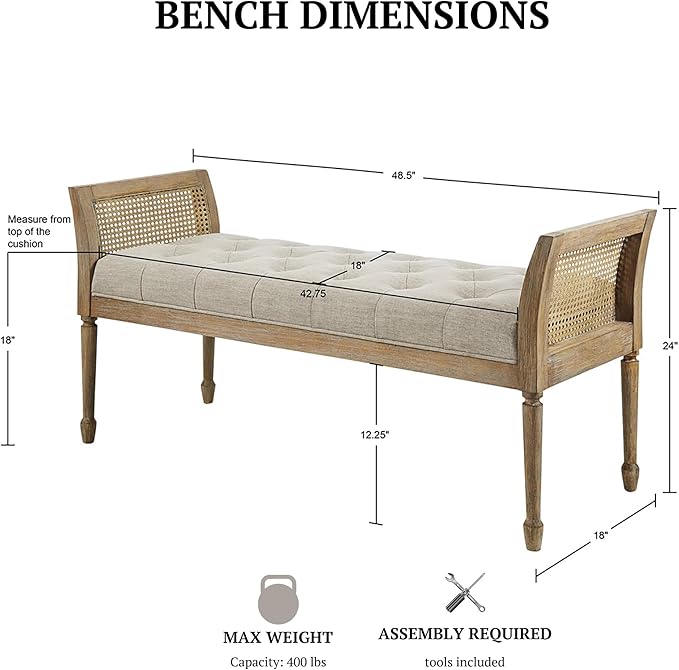 Martha Stewart Isla Entryway Accent Bench