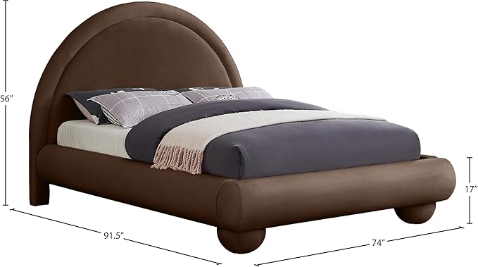 Meridian Furniture MadridBrown-Q Madrid Collection Art Deco Queen Bed