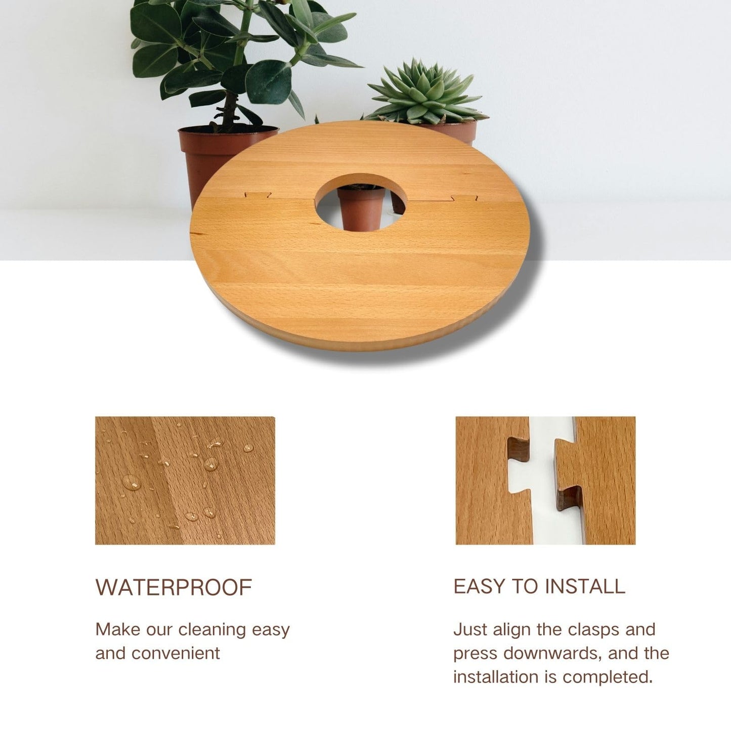 QUTIING 13.7 Inch Plant Pot Grid from Animals, Wooden Plant Pot Cover, Indoor Plant Protector from Cats, Flowerpot Decorative Cover.