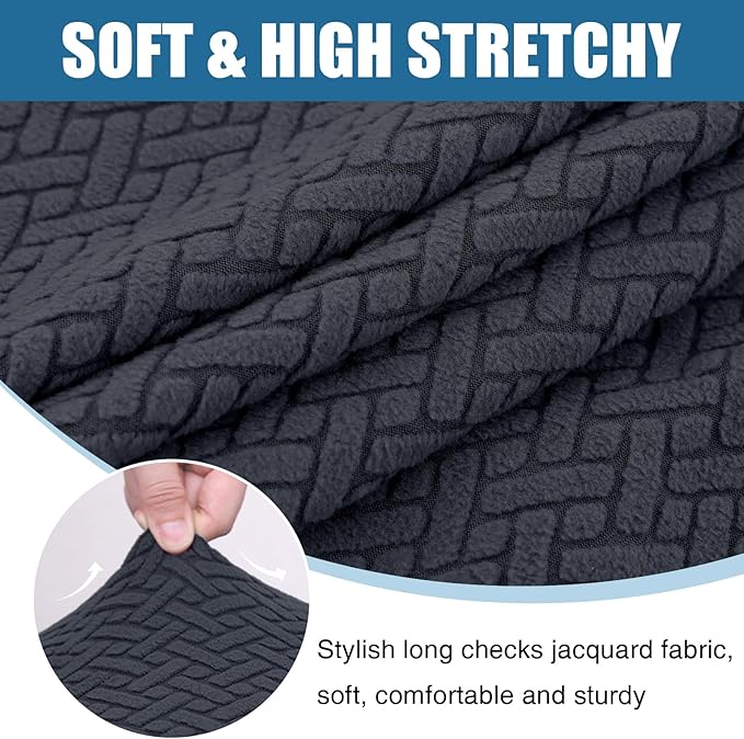 Smiry Waterproof Couch Cushion Covers, Stretch Jacquard Thick Sofa Cushion