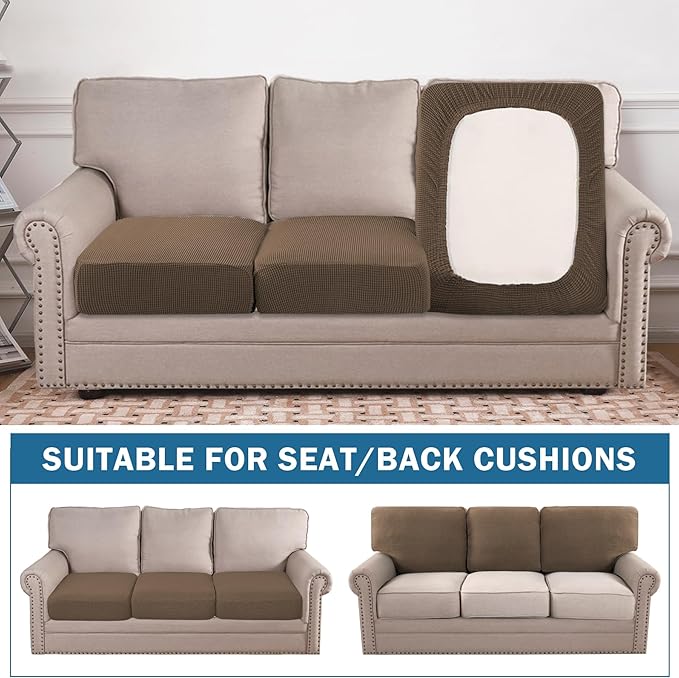 Water Repellent Couch Cushion Cover 3 Pieces Sofa Seat Cushion Covers, Stretch