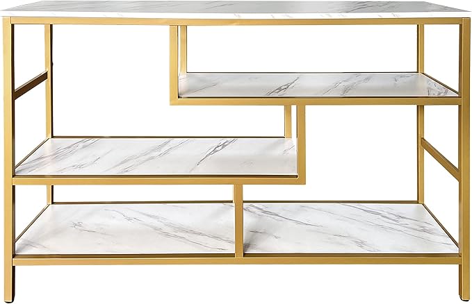 AT-VALY Console Table 4-Tier Storage Shelves Entryway Table Hallway Tables