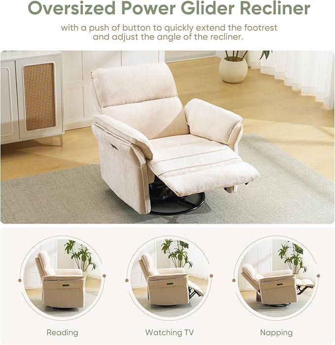 Power Swivel Rocker Recliner, Glider Recliner Nursery Chair