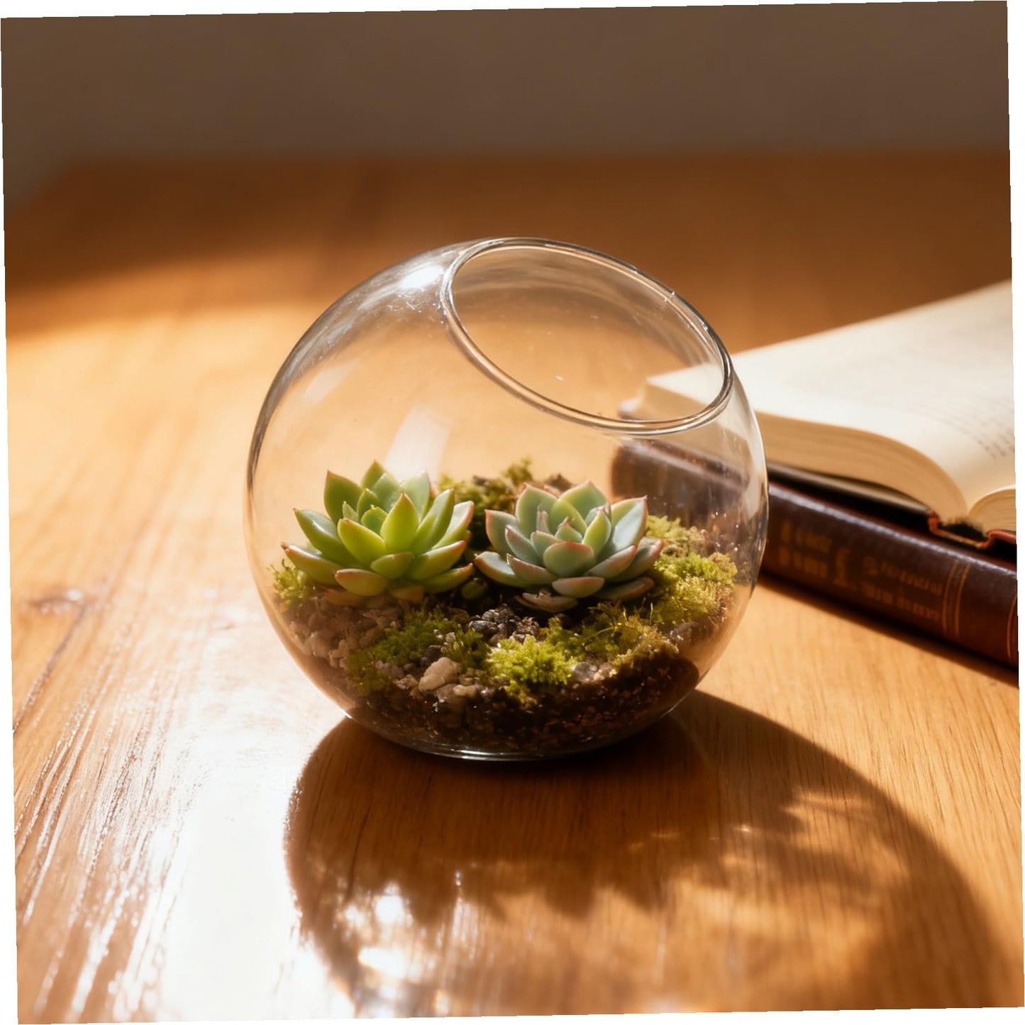 GANAZONO 1pc Landscape Glass Terrarium Container for Plants Decorative Bottle for Home Office and Garden Decor
