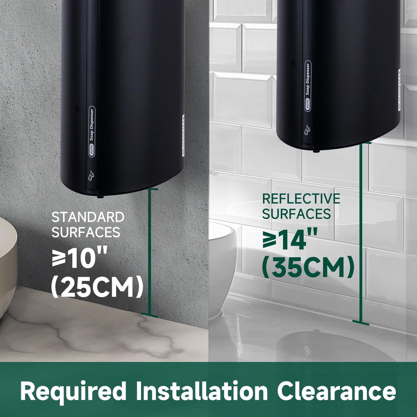 anydry 29fl.oz/850ml Commercial Automatic Liquid Soap Dispenser Wall-Mounted Large Capacity Model AD1209 Black