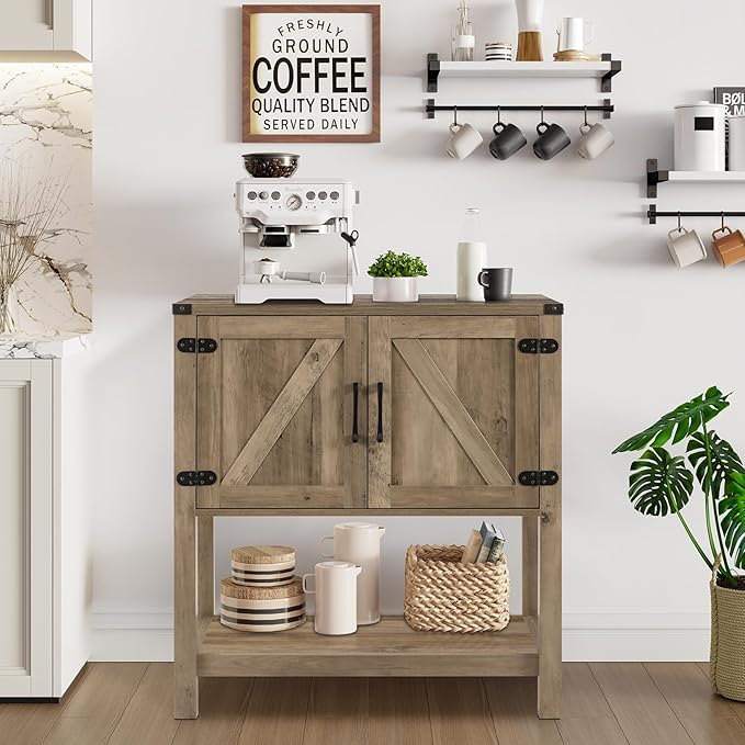 Mufico Sofa Table Console Table, Coffee Bar Cabinet, 31.5 L x 13.8 D x 34.65 H