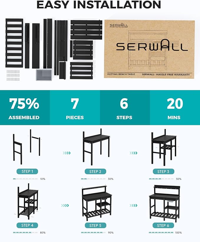 SERWALL Outdoor Potting Bench
