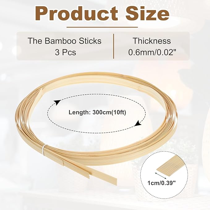 MECCANIXITY 3 Rolls Bamboo Strips