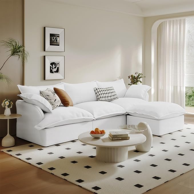 Waterproof Cloud Sectional Sofa, 114.2" Large L Shape Stain Resistant Modular
