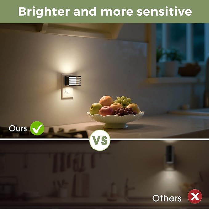 L LOHAS LED Night Light, 4 Pack 3CCT Night Lights Plug into Wall, Amber/3000K/5000K Adjustable Color Temperature Night-Lights, Dimmable Nightlight with Dusk to Dawn Sensor for Bedroom Hallway Bathroom