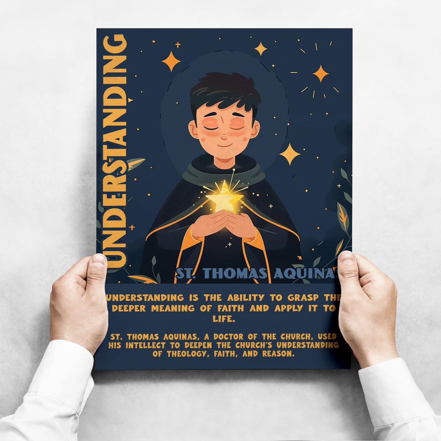 Catholic Saints Posters for Kids - Set of 16 (11x14) Unframed Christian Classroom Decor - Bible Virtues Quotes from Saints - Sunday School & Faith Bulletin Board Decorations