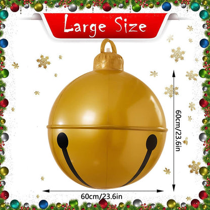 2PCS Inflatable Christmas Ball 23.6IN Giant Jingle Bell Inflatable Ball Fun Christmas Inflatable Yard Decor Xmas Balloon Pendant Outdoor Ornament for Garden Yard Patio Christmas Holiday Decor