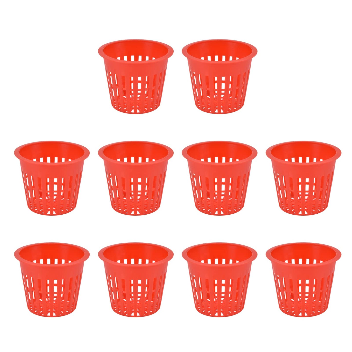 Hydroponic Baskets, 10PCS Plastic Hydroponic Cups, 3 3 in Red Soilless Root Fixer Containers Cups, Round Mesh Pot Net Basket for Garden Balcony Flowers Planting Cultivation