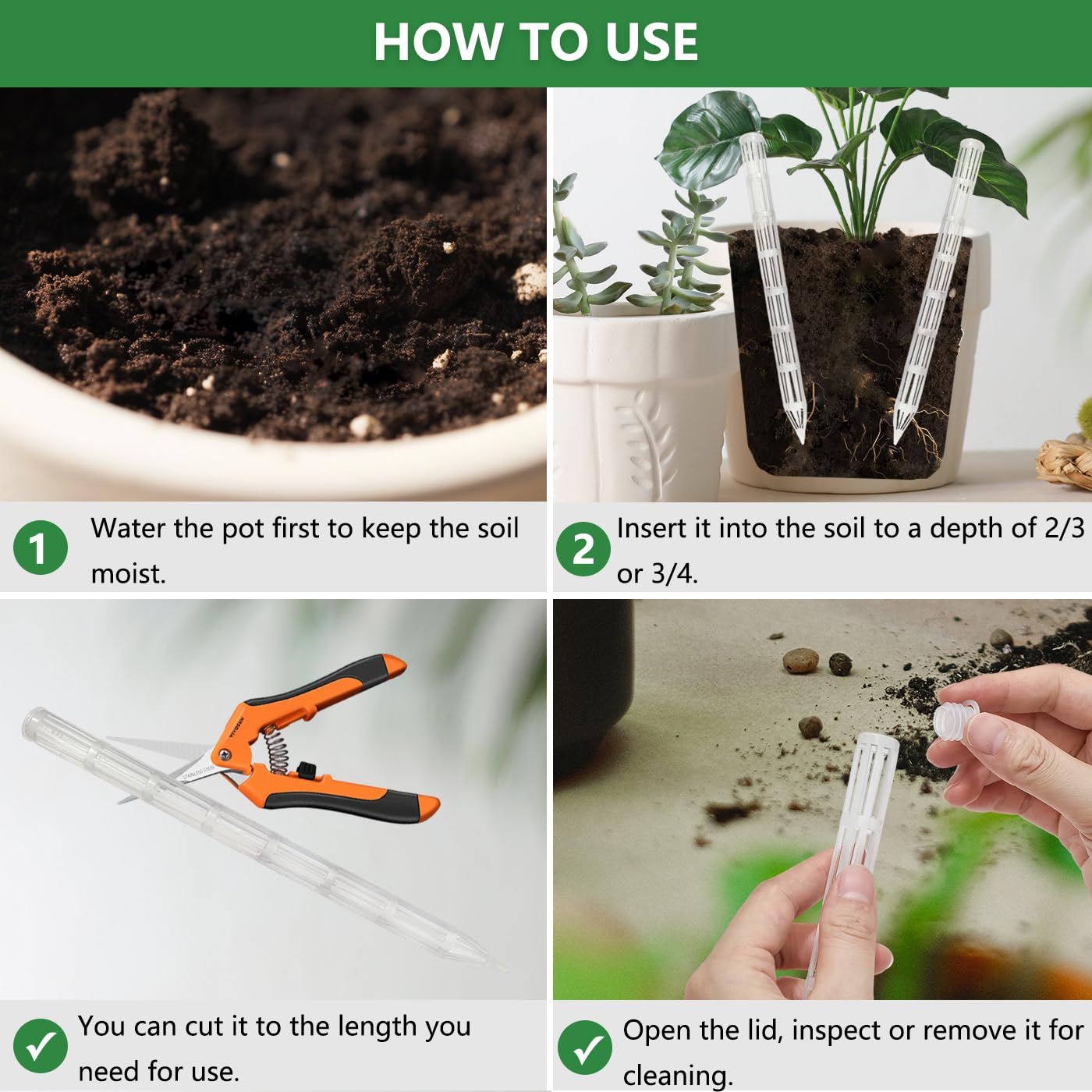 Belit 8 Pcs Plant Root Ventilation Stakes, Breathable Stake Beneficial for Root Respiration, Potted Plants Prevent Root Rot