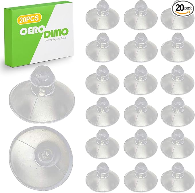 20 Pack 18mm/0.7" Transparent Anti-Collision Suction Cups