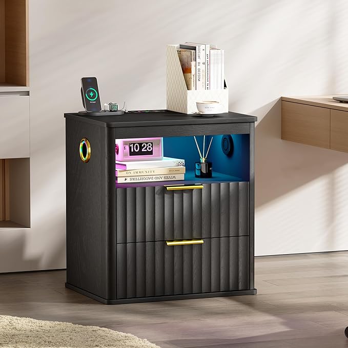 WOOVIVS Modern Nightstand Set of 2